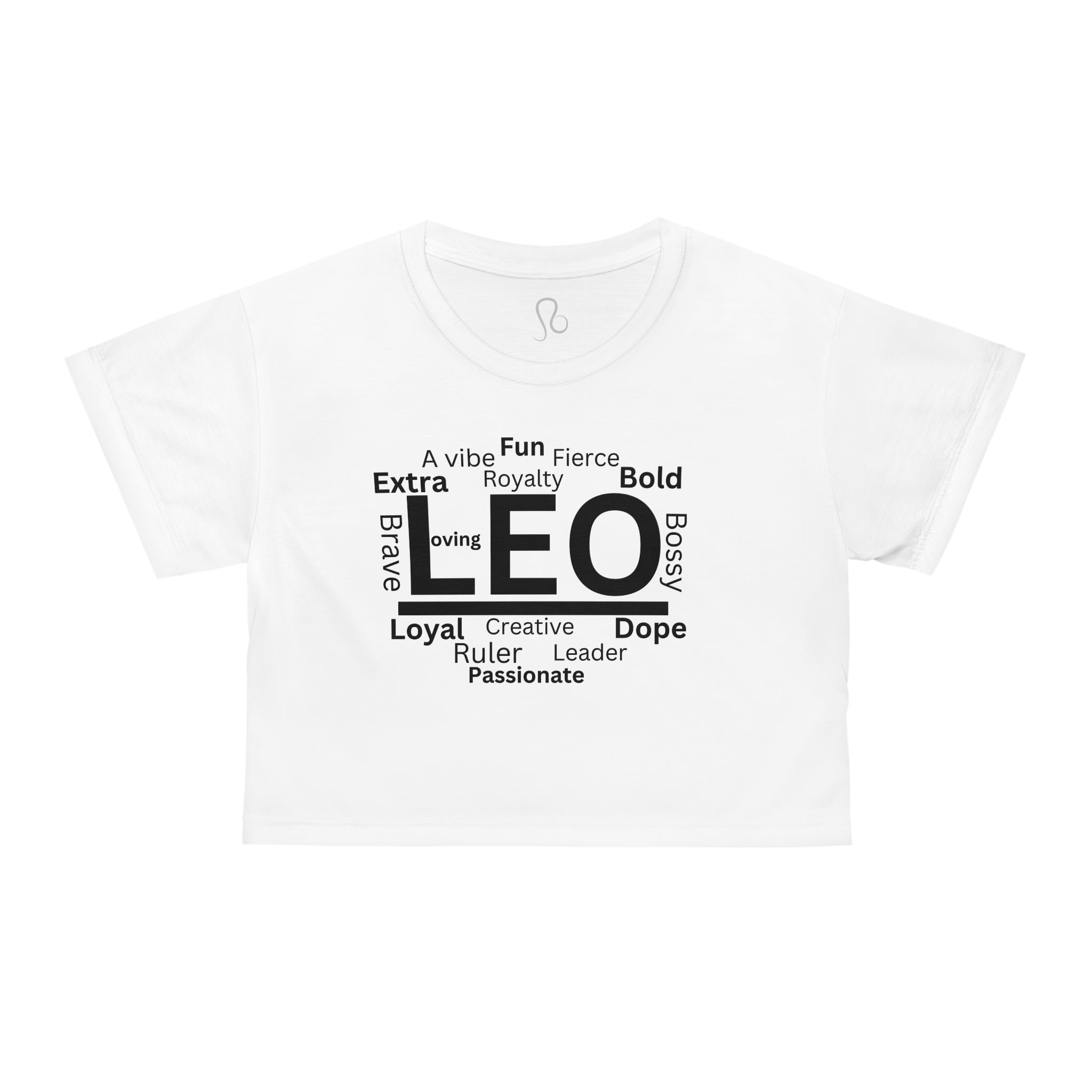 White Leo Traits Zodiac Crop Top