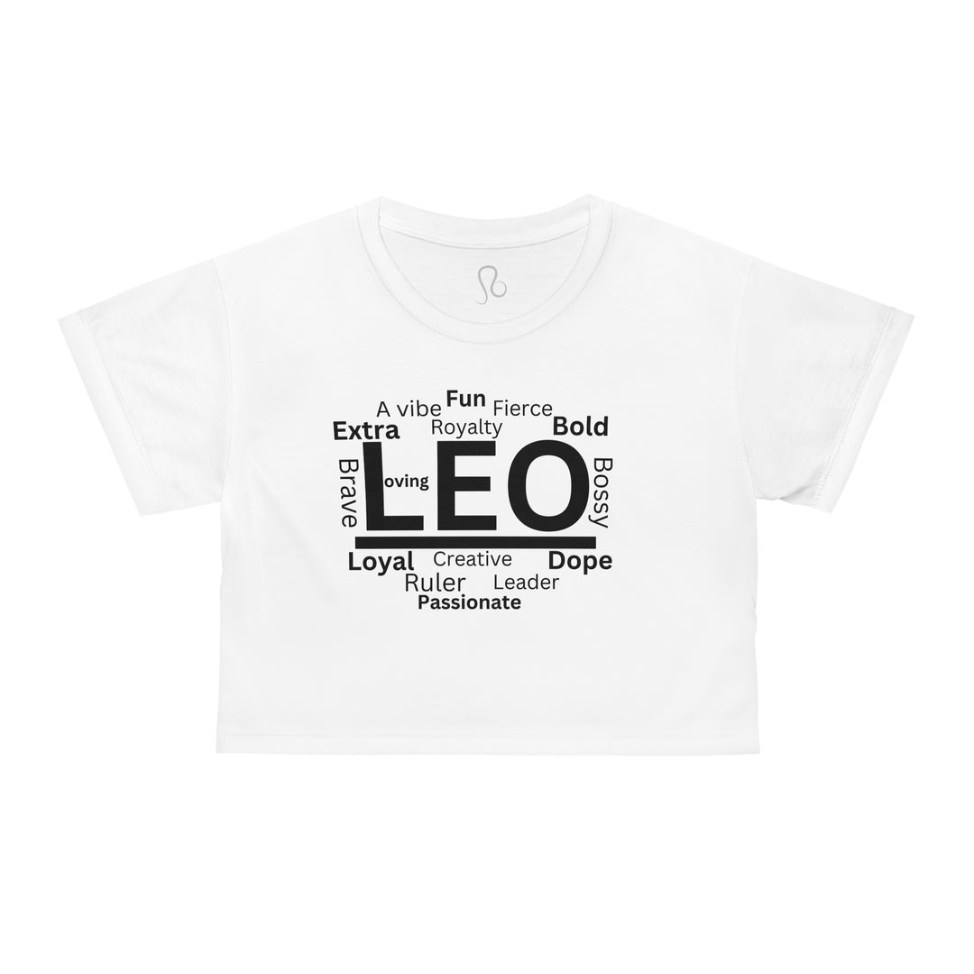 White Leo Traits Zodiac Crop Top