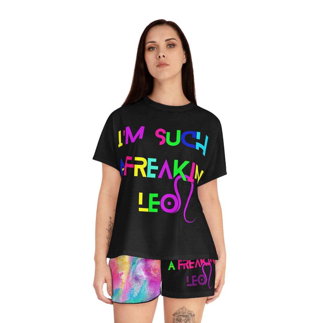ISAFL Leo Zodiac Women's Short Pajama Set Luxury Night Wear