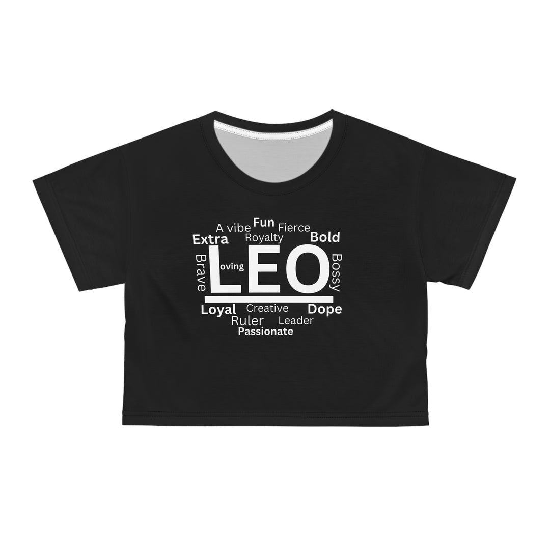 Leo Traits Black zodiac crop top