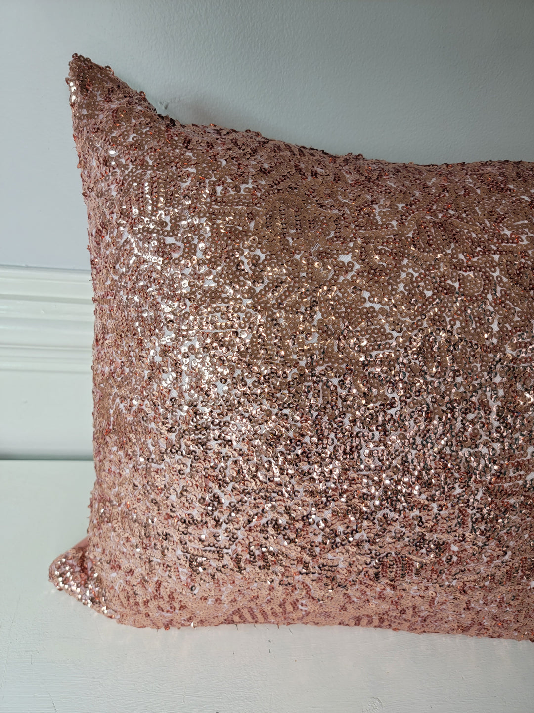 Dazzle Pink Sequined Pillow Insert Covers, Blush Velvet Pillow Cases