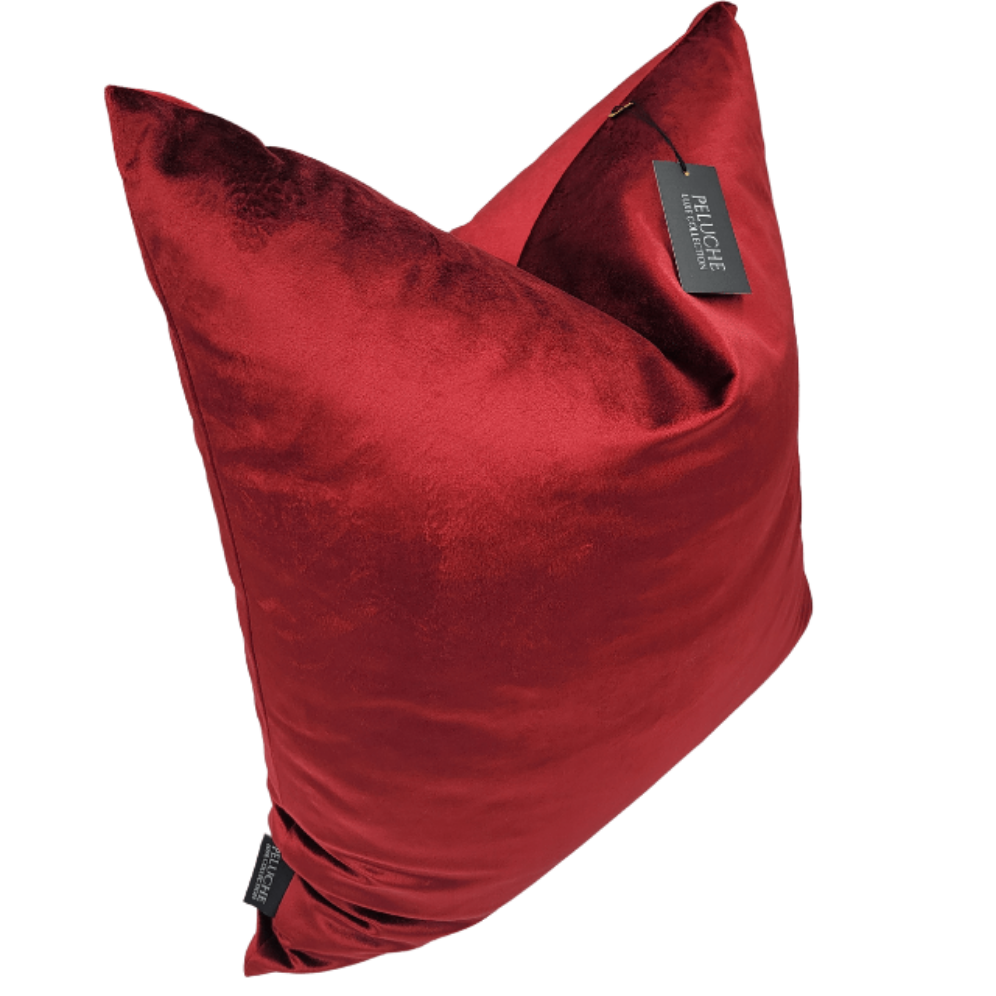 BRICK RED Decorative velvet throw pillow cover
