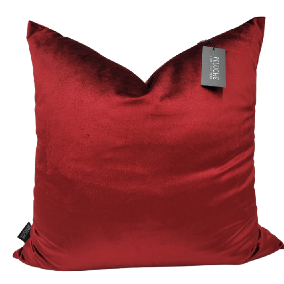 BRICK RED Decorative velvet throw pillow cover