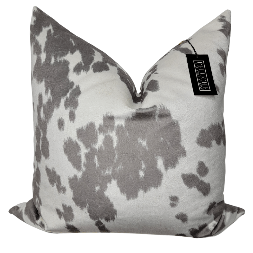 PULTRA White Velvet Throw Pillow Case, Gray Suede Pillow Insert Covers