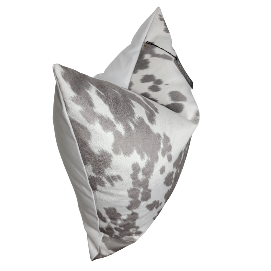 PULTRA White Velvet Throw Pillow Case, Gray Suede Pillow Insert Covers